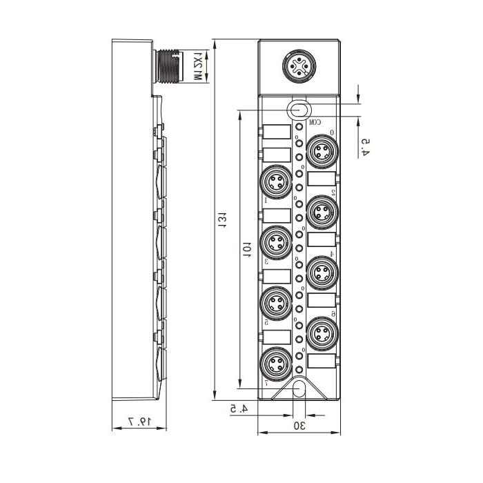 M8 interface, IO-Link Hub, 8DI, NPN, 00B512